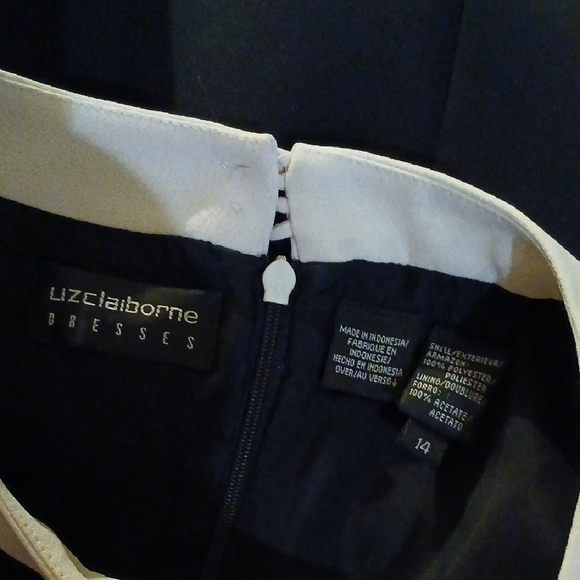 Vintage Liz Claiborne Black and White Shift Dress Size 14 - Picture 7 of 7